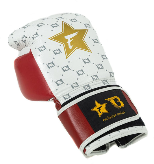 Fairtex x Booster BG Bokshandschoenen – Star White/Wine Red